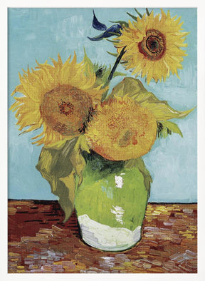 Vase With Three Sunflowers Poster