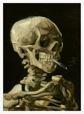 Head of a skeleton with a burning cigarette Poster