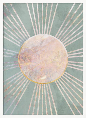 Sage Green Boho Sun Rays Poster