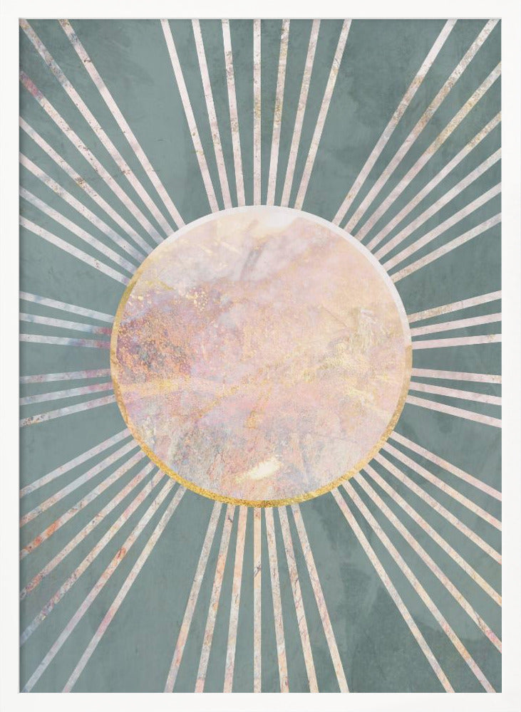 Deep Green Sun Rays Poster