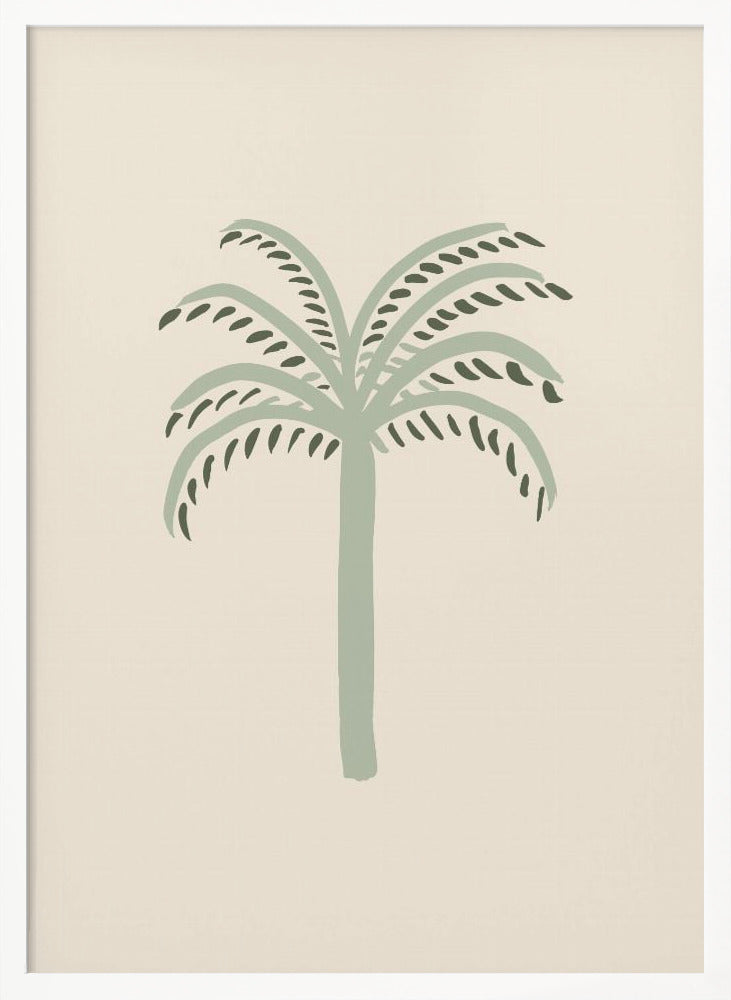 Palm Beige and Green Poster