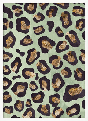 Gold leopard print green Poster