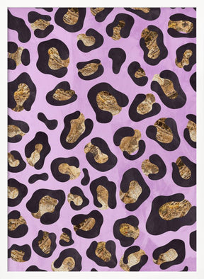 Gold leopard print pink Poster