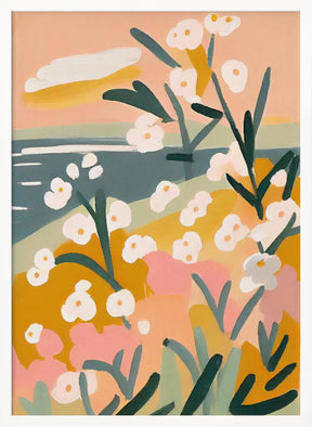 Flowers By The Sea Poster