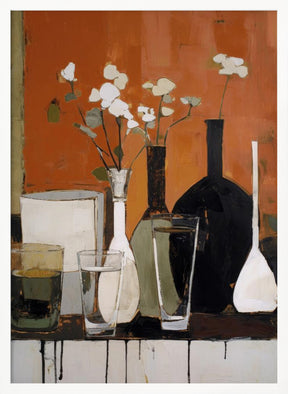 Stilllife With Glasses And Bottles Poster