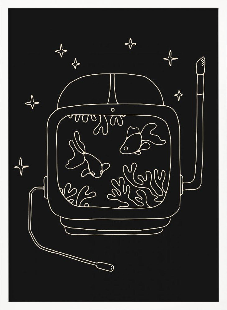 Astronaut and Fishes Poster