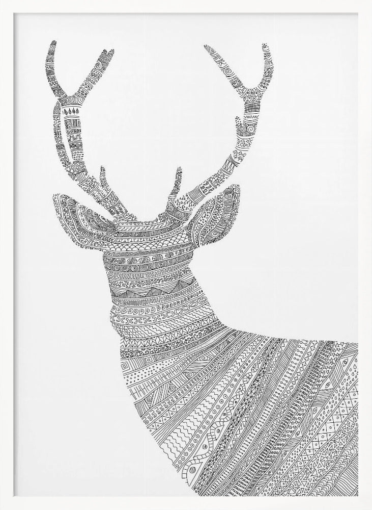 Stag White Poster