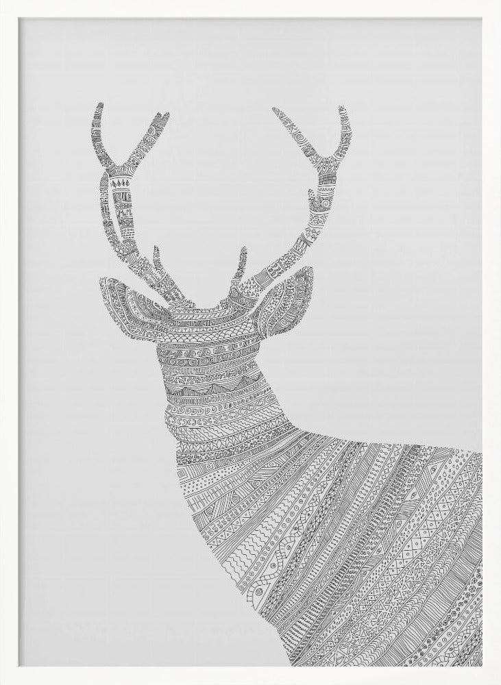 Stag Grey Poster