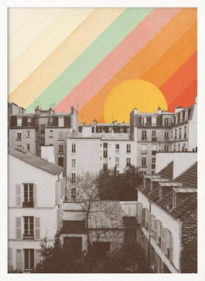 Rainbow Sky Above Paris Poster