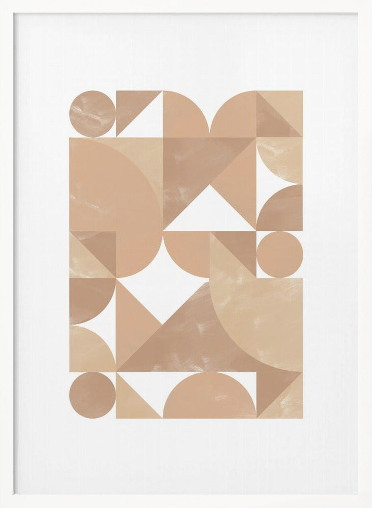 Beige Geometric Art Poster