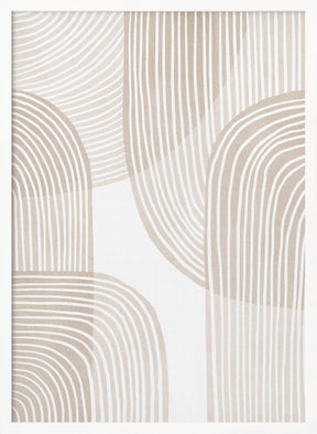 Abstract Beige Line Art Poster