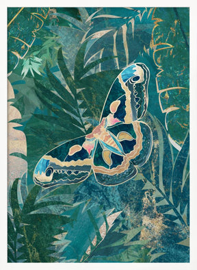 Moth in the tropical leaves Poster