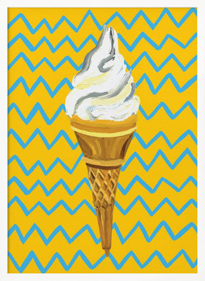 Ice Cream Yellow Zigzag Poster