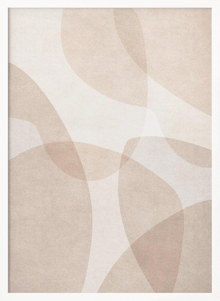 Abstract Beige Geometric Art Poster