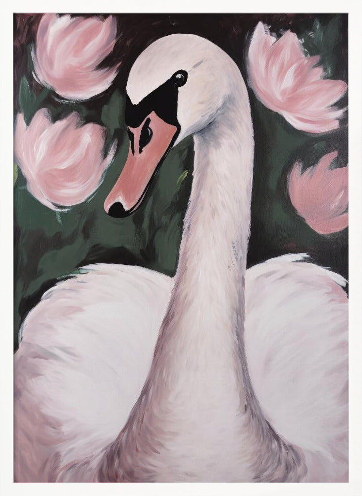 Swan In The Pond Poster