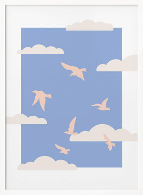 Clouds Bird Poster