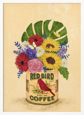 Flowers In a Vintage Coffee Can Poster