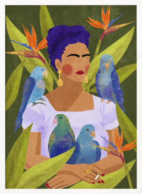 Frida and birds Poster