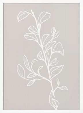 Garran branch with leaves in beige Poster