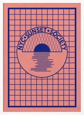 Nyc Sunset Society Blue Poster