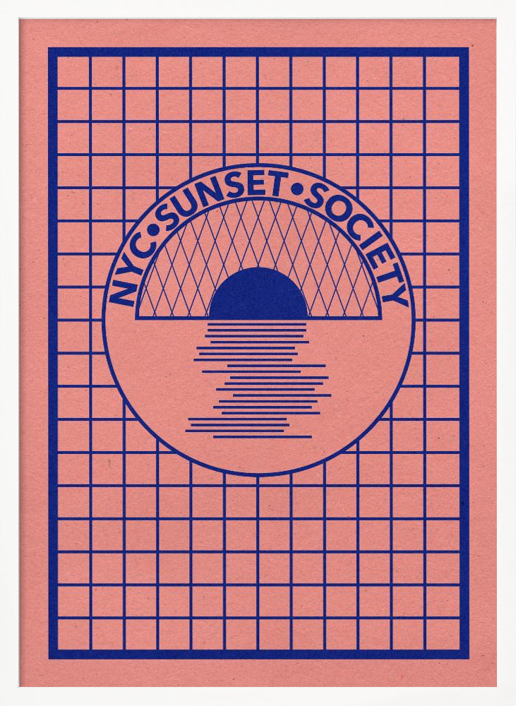 Nyc Sunset Society Blue Poster