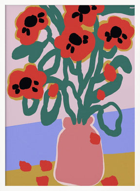 Poppy In Pink Vase Poster