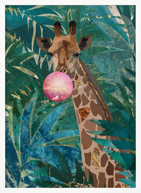 Bubblegum giraffe in the jungle Poster