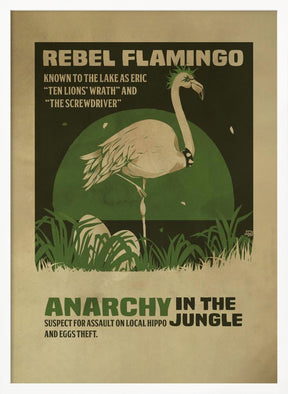 Flamingo rebel print Poster