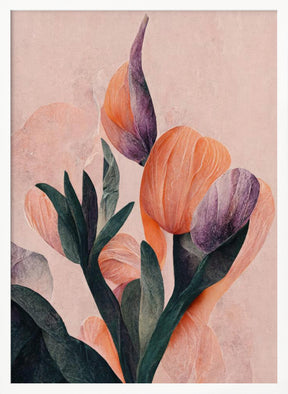 Tangelo Tulips No 2 Poster