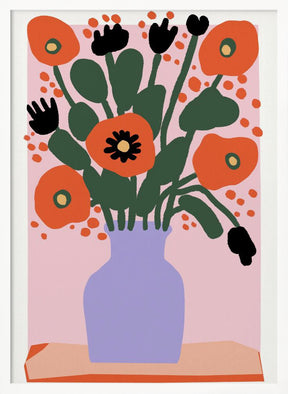 Poppy In Purple Vase Poster