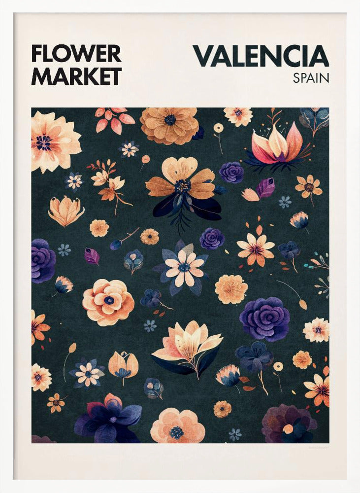 Flower Market- Valencia Poster