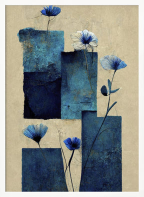 Blocks And Flowers Poster