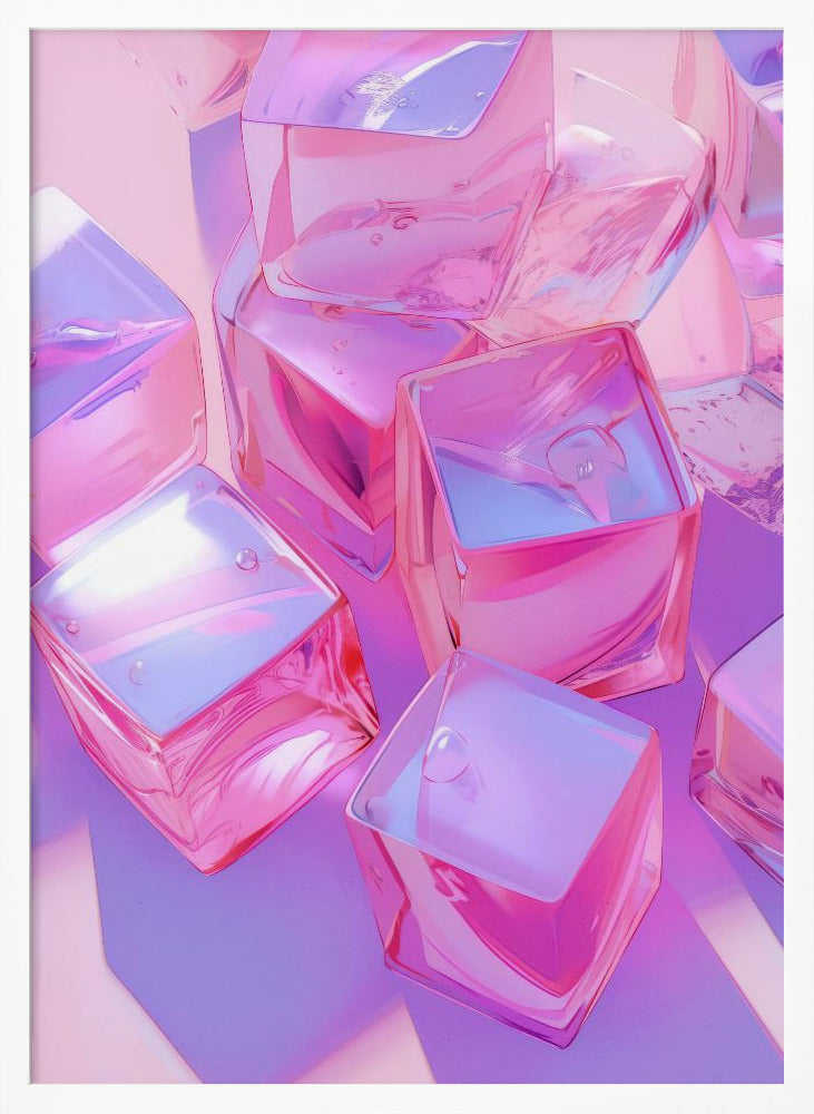 Pink Ice Cubes Poster