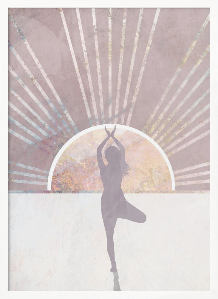 Pink Gold Sun Yoga 1 Poster