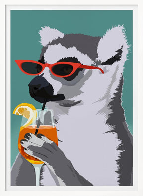 Jugdy Lemur with Drink Poster