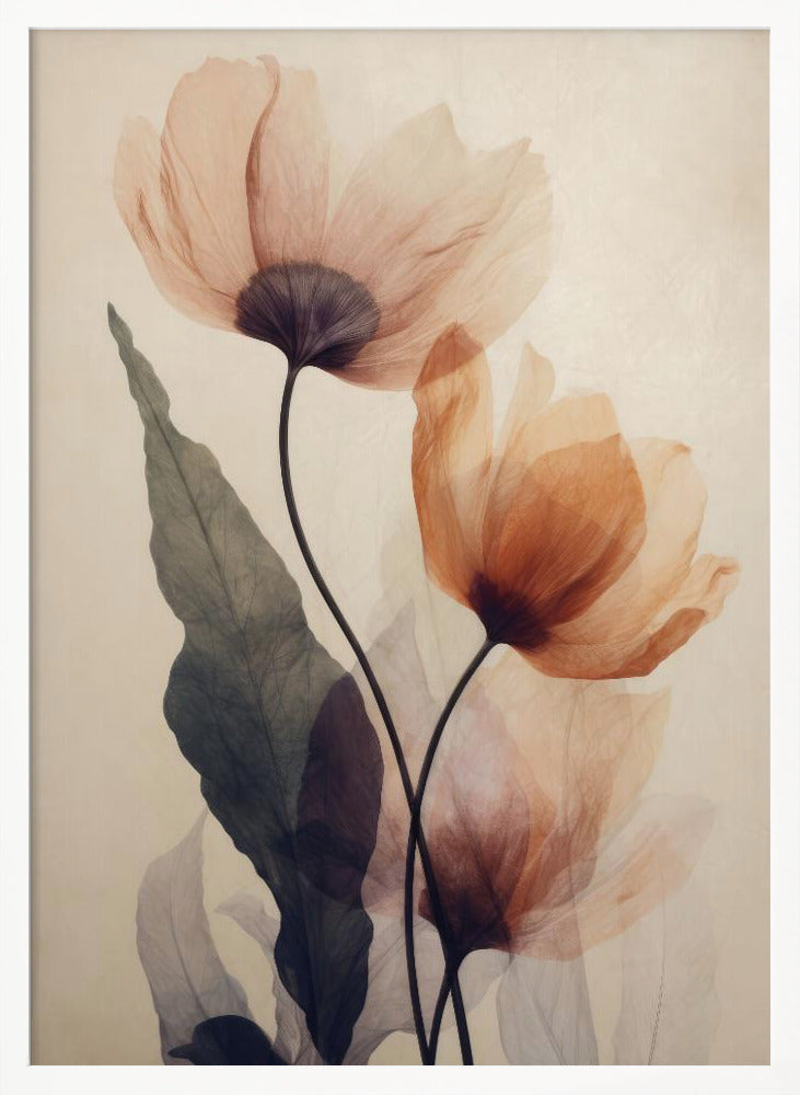 Parchment Flowers No 5 Poster