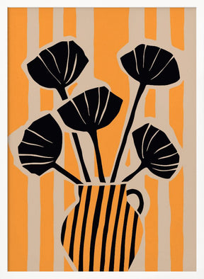 Striped Still Life Yellow Poster