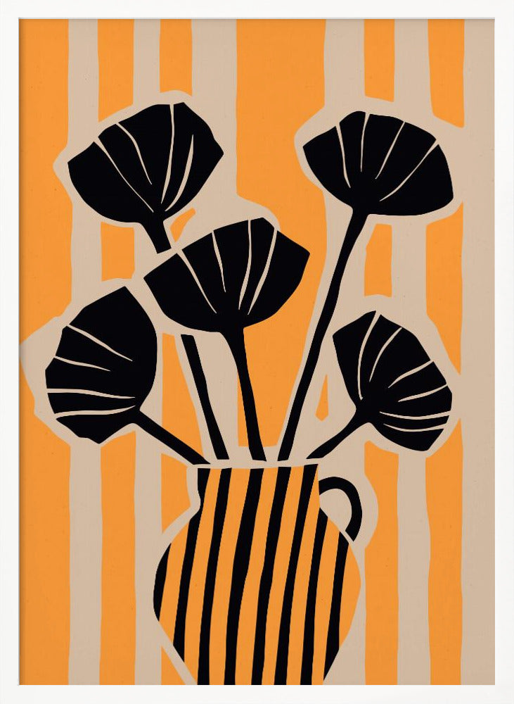 Striped Still Life Yellow Poster