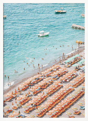 Positano Beach Scene Poster