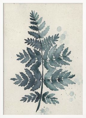 Teal watercolor fern 1 Poster