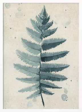 Teal watercolor fern 6 Poster