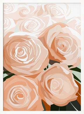 Coral roses Poster