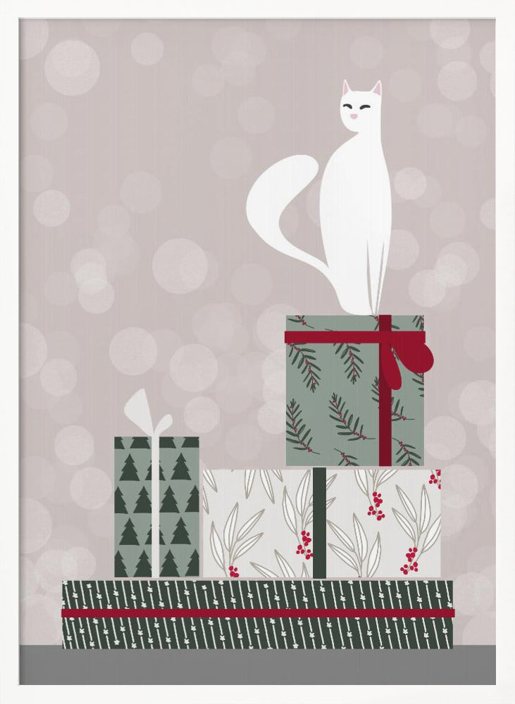 Retro cat and gifts Poster