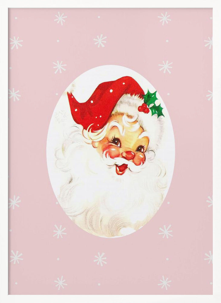 Pink Santa Claus Father Christmas Poster