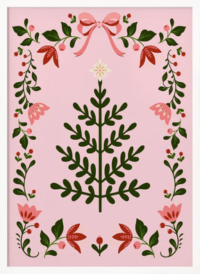 Pink Christmas Tree Poster