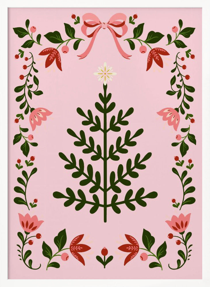 Pink Christmas Tree Poster