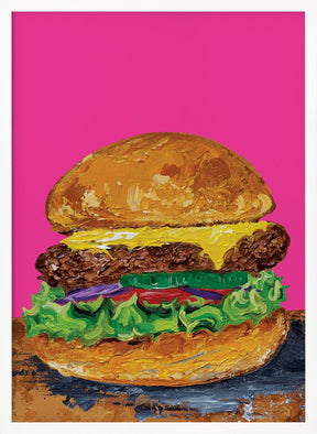 Burger Pink Poster