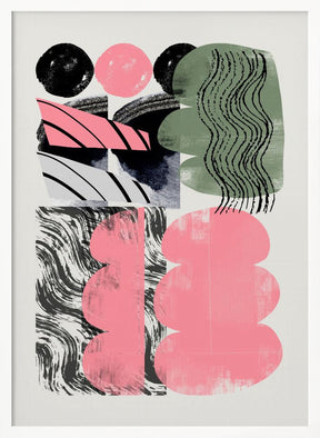 Abstract Shape Collage In Pink Poster