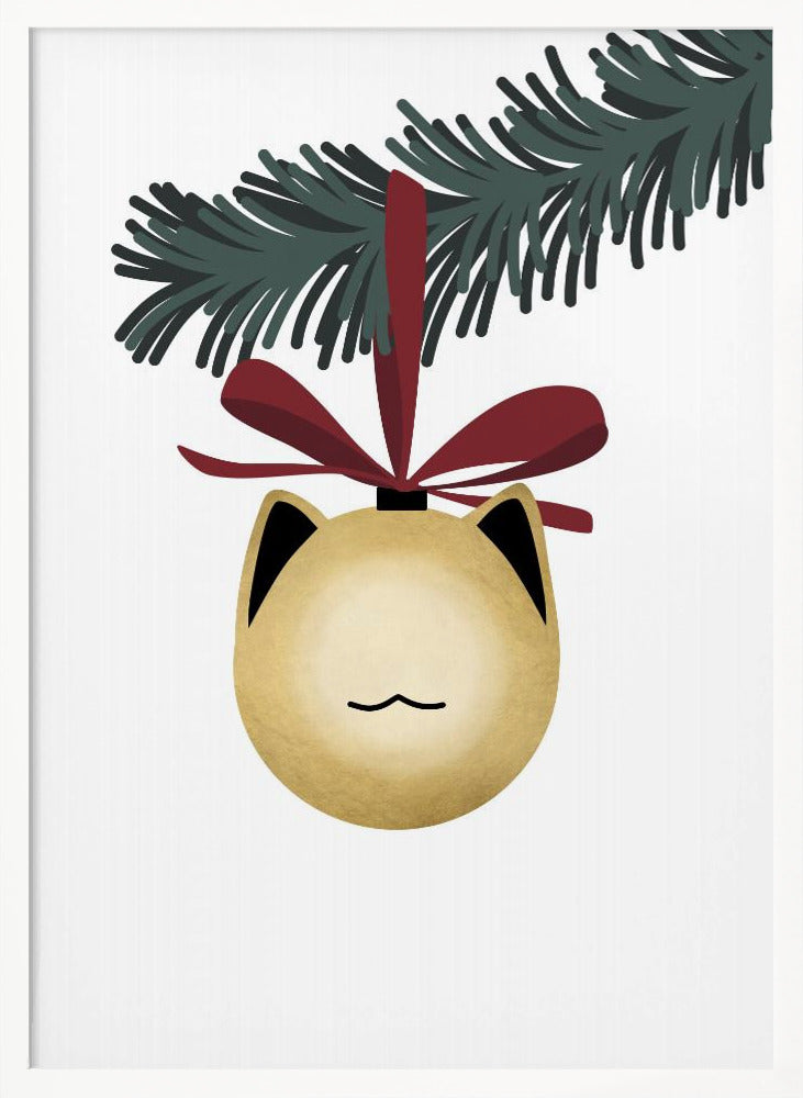 Meowrry bauble (gold white) Poster