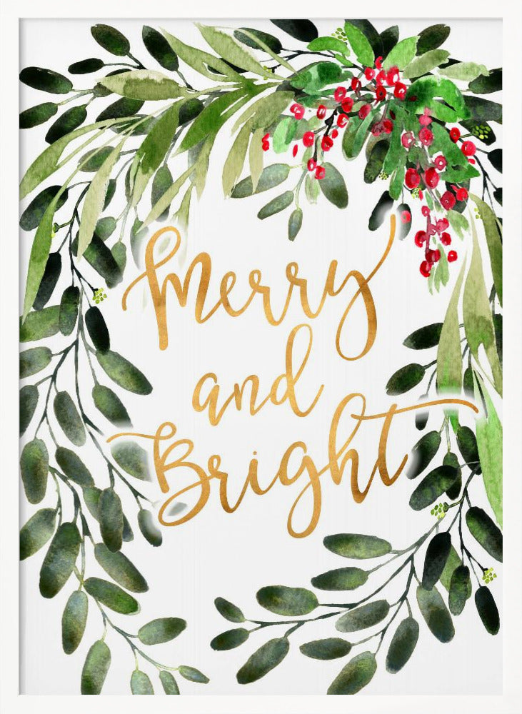 Merry and bright floral cascading bouquet Poster